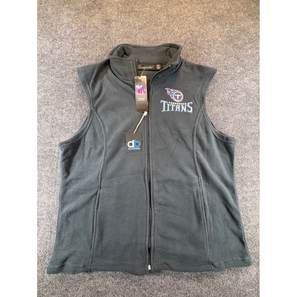 Dunbrooke NFL Tennessee Titans Women XL Navy Blue Fleece Full Zip Vest 2867